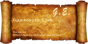 Gyurkovits Elek névjegykártya