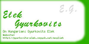 elek gyurkovits business card